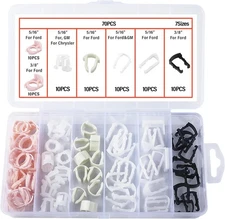 70PCS Car Fuel Line Clips,7 Size Nylon Repair Kit Replacement 