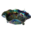 Fenton Iridescent Glass With Berries, Butterflies And Peacock Feathers Bowl