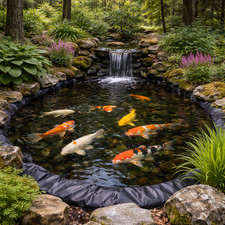 Pond Liner with Underlay – Garden Fish Pond, Water Feature & Stream Liner,Koi