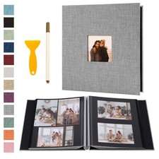 Self Adhesive Photo Album Black Pages Scrapbook Magnetic Photo Albums for 4x6...