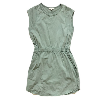 Z Supply Paxton Jersey Mini Dress Womens Small Green Crew Neck Cap Sleeve Cotton