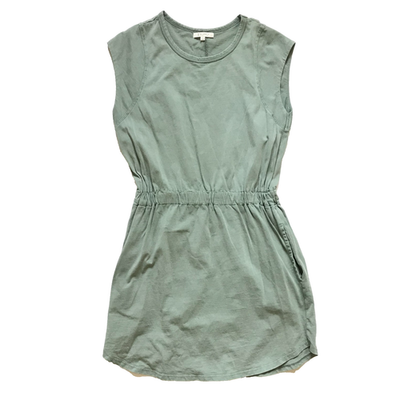 z supply paxton jersey dress Z Supply Paxton Jersey Mini Dress Womens Small Green Crew Neck Cap Sleeve Cotton