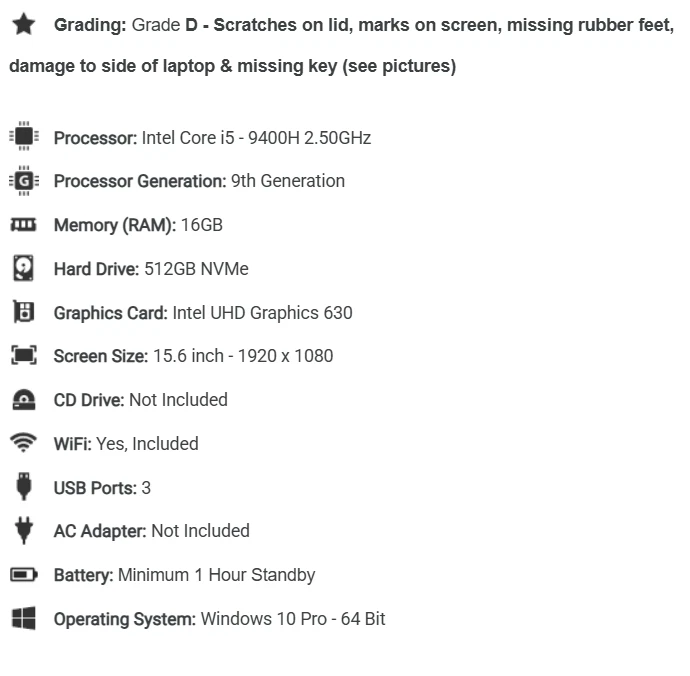 Dell Latitude 5501 · i5-9400H · 16GB · 512GB, photo 2 of 5