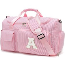 Kids Travel Duffle Bag Dance Bag Gifts for Girls Initial Gym Bag with Shoes C...