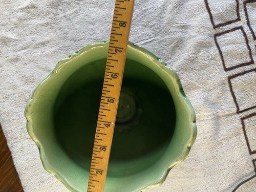 Antigua maceta Weller mayólica Jardiniere rojo oscuro verde esmalte por goteo alrededor de 1900 - Imagen 13 de 16