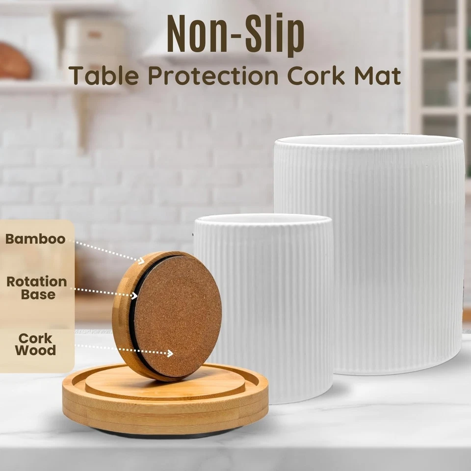 2 Pack Ceramic Utensil Holder, 7.3"+5.4" Rotating kitchen utensils holder - Image 4 of 4