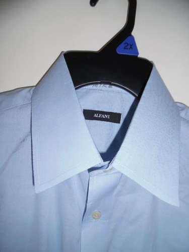 Camicia elegante uomo media Alfani blu manica lunga - - Foto 2 di 5
