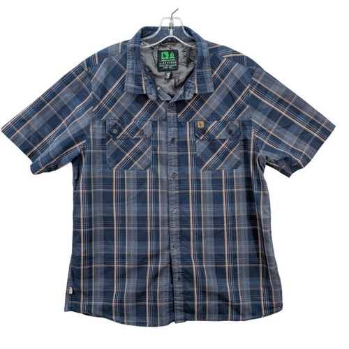 Hippy Tree Nomad Division Men's 2XL Blue Plaid Shirt Button Up Pockets Preppy