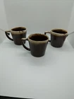 Vintage McCoy Brown Drip Glaze Coffee Mugs Cups D Handle Pottery USA Set of 3