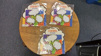 Lot of 3: Speech Bubble Novelty Sticky Notes Party Favors 3-Pcs NEW NIP