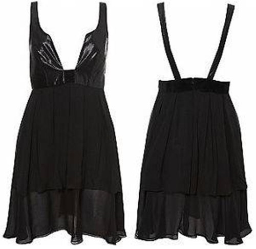VINTAGE .UNWORN KATE MOSS FOR TOPSHOP BLACK BABYDOLL PLUNGE DRESS. UK/AUS SZ 12 - Picture 5 of 17