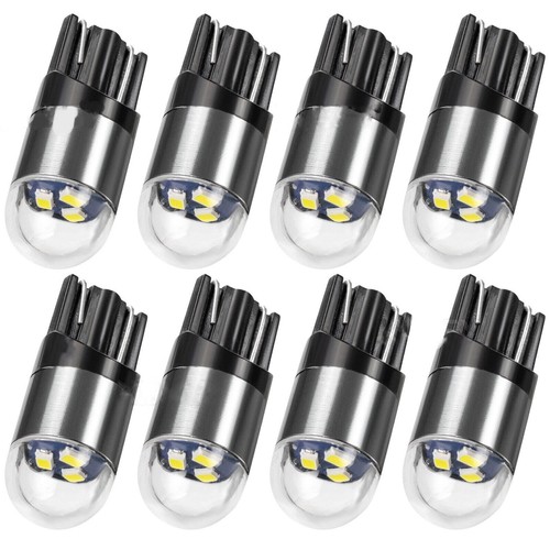 12V LED T10 501 Lamp White Car Interior Lighting Glass Base Light Bulb X8 - Picture 9 of 9