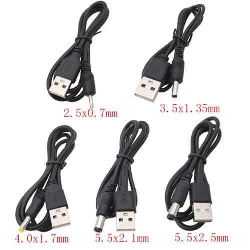 5V USB 2.0 Type A Male Power Cable Plug Jack Connector Charger 2.5x0.7mm 3.5x1.3