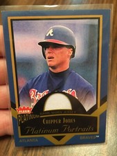 CHIPPER JONES 2003 FLEER PLATINUM PORTRAITS BRAVES GAME-WORN JERSEY PATCH RELIC!