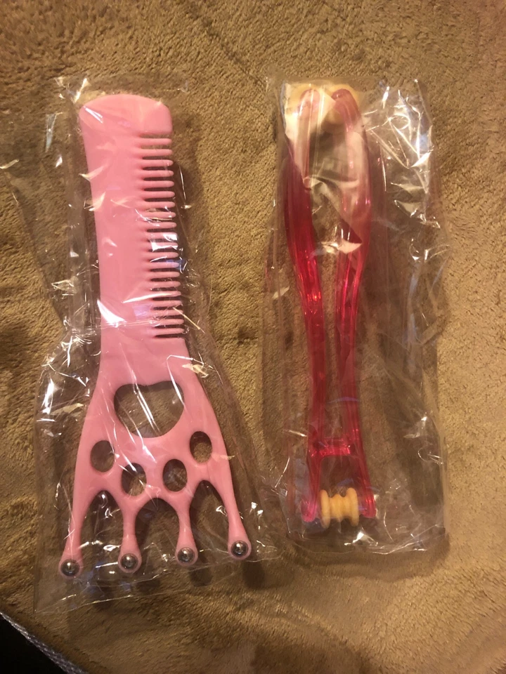 Peine masajeador de cabeza multifuncional, rosa Foto 3 de 4