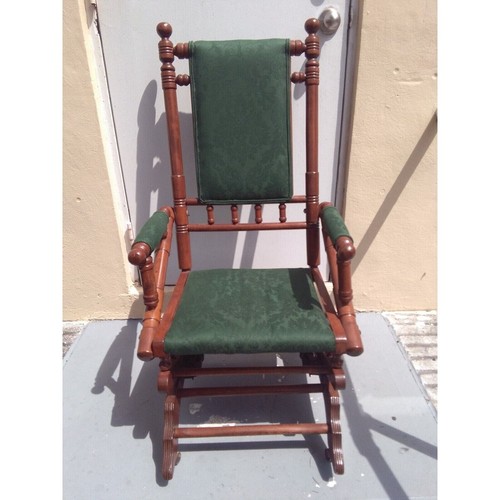 Antique 19th Century Victorian Glider Platform Rocking Chair Spindle 1800’s - Picture 2 of 8