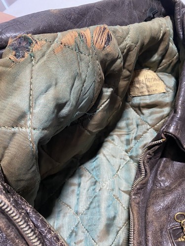 Vtg 40’s 50’s Genuine Horsehide Leather Jacket Front Quarters Size Medium J4 - Picture 11 of 12
