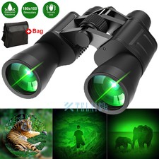 10-180x100 HD High Power Military Binoculars Day/Night Zooming Hunting Telescope