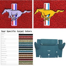 Acc 1965-1966 Ford Mustang Coupe Running Pony Logo Trunk Mat On Loop Carpet