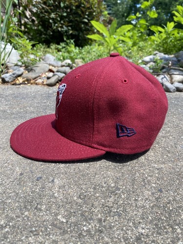 Reading Phillies New Era 5950 Hat Cap Size 7 Maroon - Autograph Inside - Picture 2 of 7