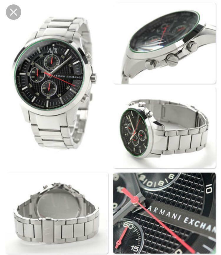 NIB Armani Exchange AX2163 Black Dial Stainless Steel Men's Watch 