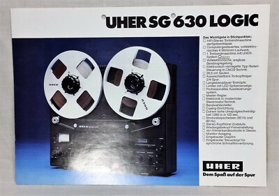 Vintage UHER SG 630 Logic Tonbandsmaschine Broschüre 3 pp color Deutsche