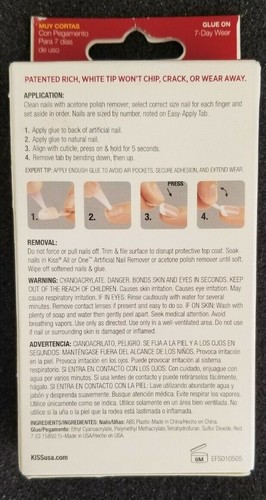 KISS Bring The Salon Home Everlasting French Pearl Real Short {NO GLUE}N31 - Picture 2 of 2
