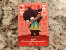 BIFF #070 Animal Crossing Amiibo Authentic Nintendo Mint Card From Series 1