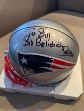 BILL BELICHICK HAND SIGNED PATRIOTS MINI HELMET        SIGNED TO BILL       JSA