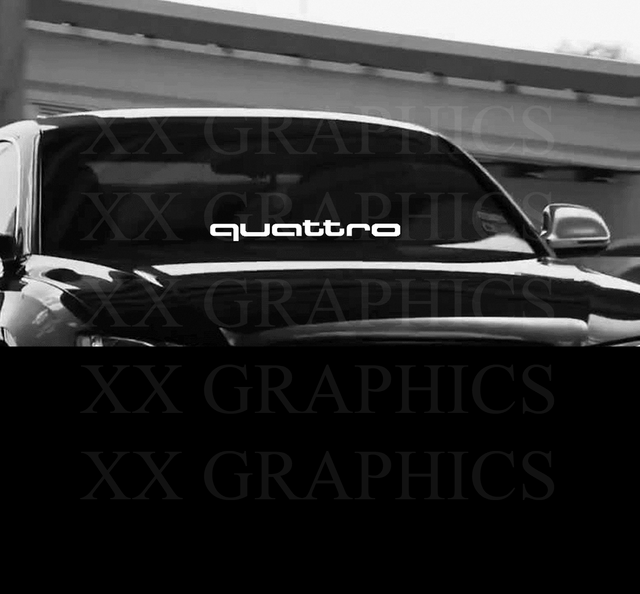 Windshield Banner Decal Sticker For Audi Quattro UNIVERSAL eBay
