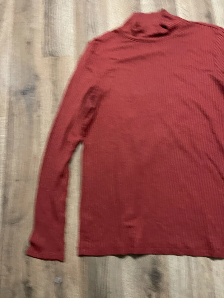 Camisa Rachel Zoe, Para Mujer Talla Mediana, Naranja, Manga Larga, Cuello Simulado Foto 3 de 4