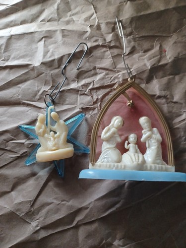 Vintage The Nativity Jesus Virgin Mary Saint Joseph Plastic Ornament - Picture 4 of 7