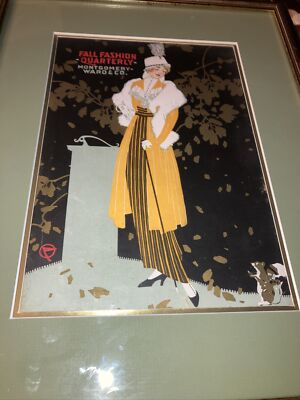 Antique Catalog Circa 1920 Montgomery Ward Fall Fashion Quarterly Framed 11 x14 
