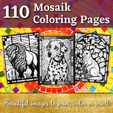 110 Mosaic Coloring Pages Printable  POD Permission