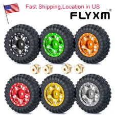 FLYXM 4PCS Wheel Rims Tires Kit For RC Kyosho MINI-Z 4x4 1/18 Jimny 1/24 SCX24