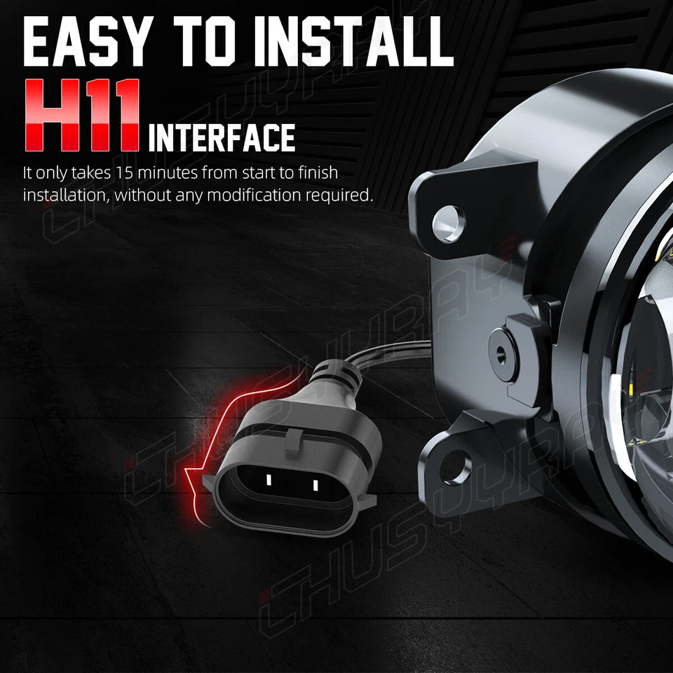 Pair For 2004-2008 Jaguar X-Type LED Front Bumper Fog Lights Lamp Clear White - Image 3 of 4