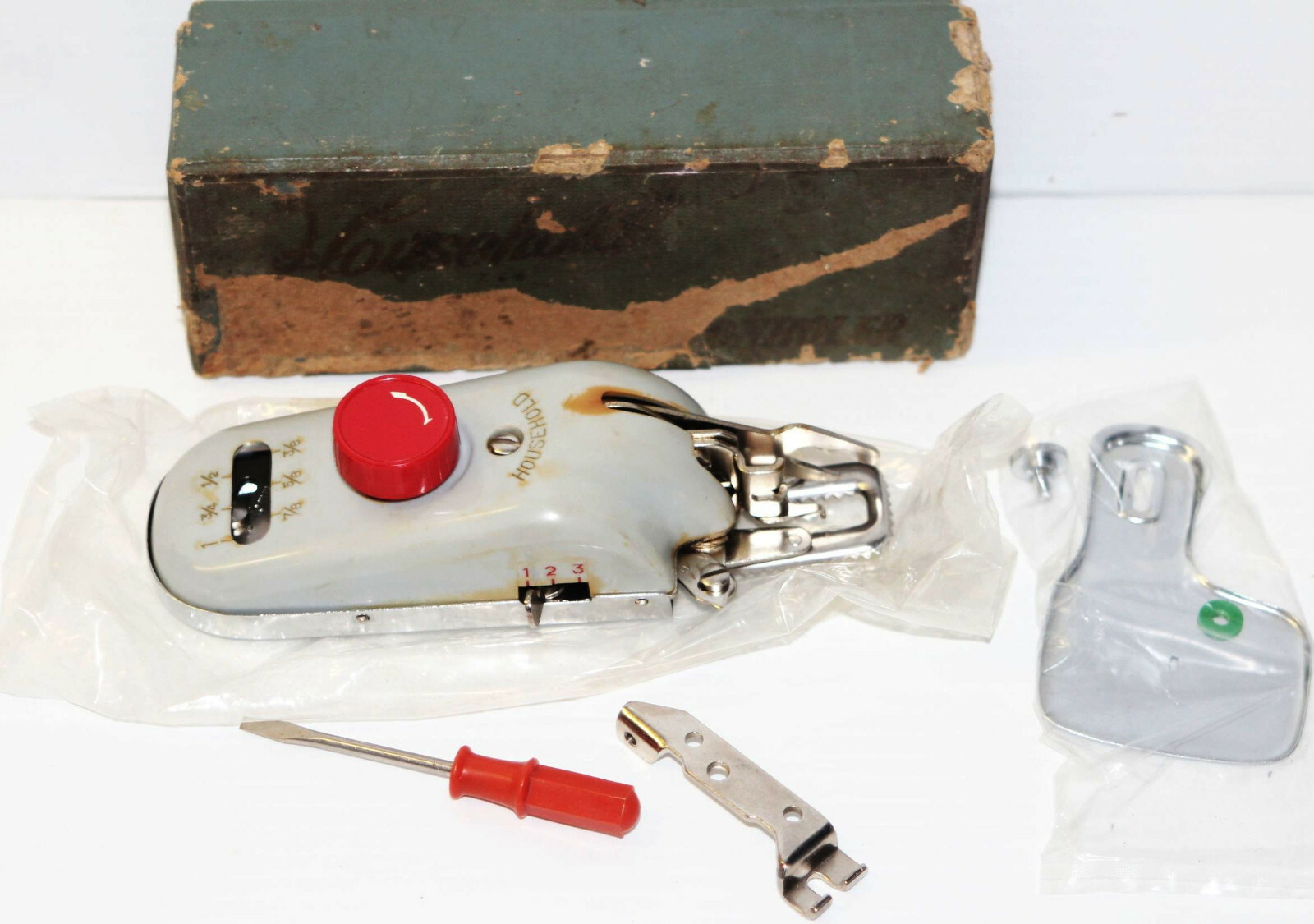 Vintage Household Domestic New Home Buttonholer w/ Accessories & Box