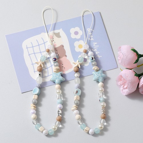 Phone Charm Beaded Phone Strap Beach Starfish Handmade Smartphone Lanyard - Zdjęcie 6 z 11