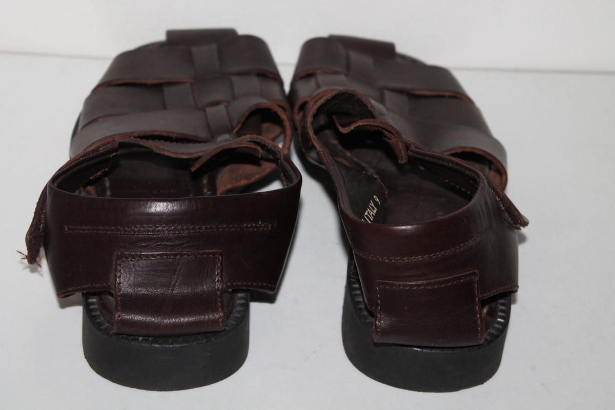 Club Room by Charter Plus Fisherman Sandals, Brown, Leather 