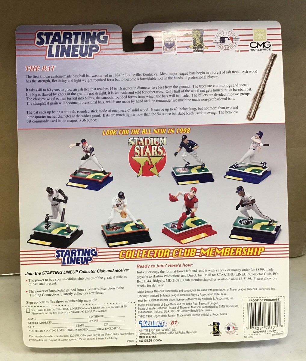 1998 STARTING LINEUP CLASSIC DOUBLES MCGWIRE SOSA BASEBALL