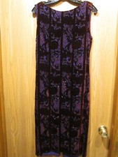 Chrysoula Mahogany Violet Silk Coupe de Velour Sleeveless Dress Size 8 New