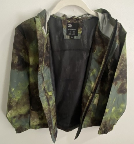 NEW All in Motion Boys' Size L Hooded Full Zip Windbreaker Olive Green - Picture 6 of 6