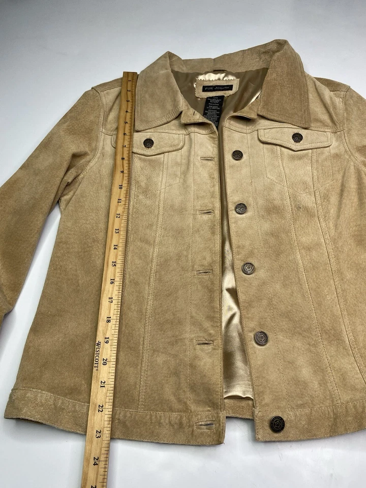 Chaqueta De Colección Para Mujer Joseph Talla L Beige 100% Gamuza Bolsillos Abotonados Foto 4 de 4