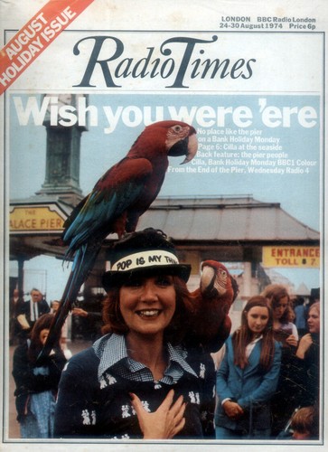 RADIO TIMES 24 AUG 1974 . CILLA BLACK FRONT COVER. BANK HOLIDAY ISSUE . KOJAK