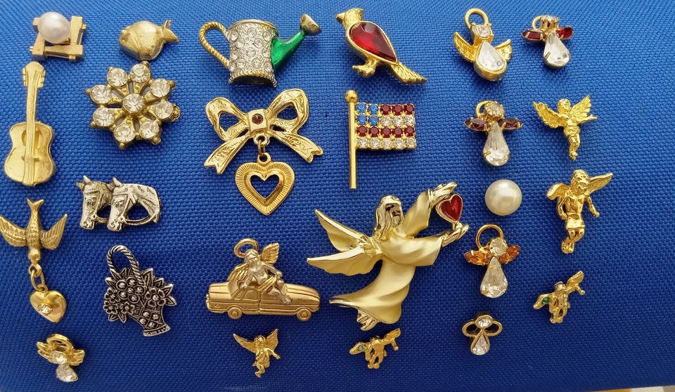 Épingle Vintage En Forme De Pélican (Oiseau) - Ciseaux/broche Pour Chapeau/cravate - Plaqué Or