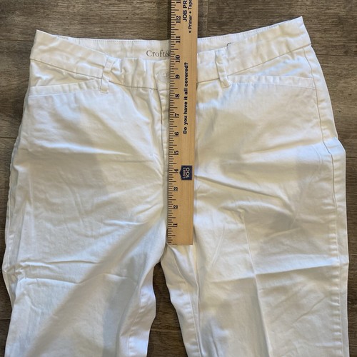 Pantalones elásticos Croft & Barrow Classic Fit blancos capris para mujer talla 8 frente plano - Imagen 9 de 11