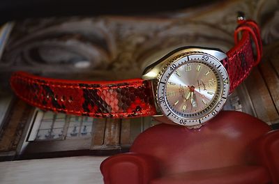MA WATCH STRAP 22 20 18 MM RED I GENUINE EXOTIC HANDMADE BAND SPAIN