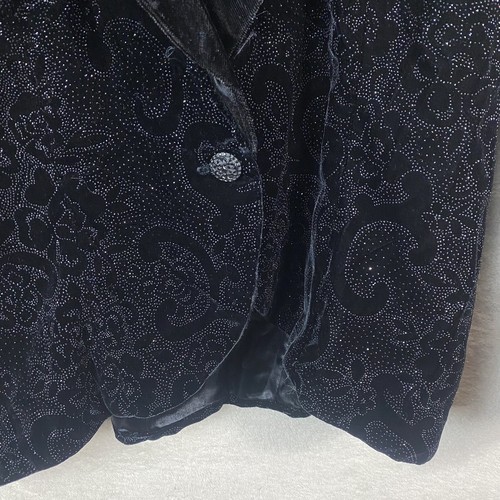 Vintage Victorian Puff Sleeve Velvet Metallic Jacket Blazer Scott McClintock Med - Picture 5 of 8