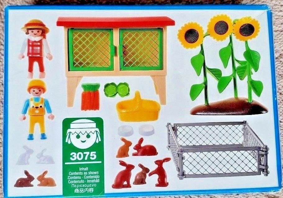 Playmobil 5123 Farm Bunny Hamster Hutch Garden Set Complete
