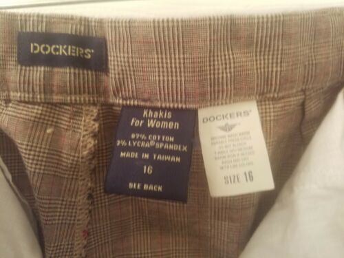 Pantalone donna taglia 16 Dockers Khakis da donna piccolo marrone a quadri - Foto 6 di 11